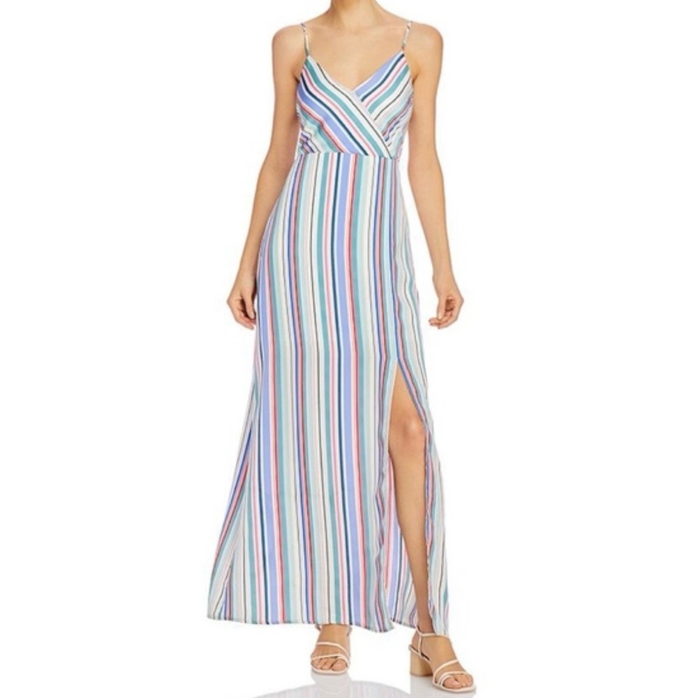 Jack by BB Dakota NWT Stripe My Fancy Maxi Dress Multi Stripe Sleeveless Size XS